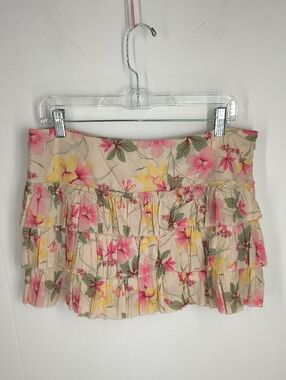 American Eagle Y2K Tiered Floral Low Rise Mini Skirt Size 10